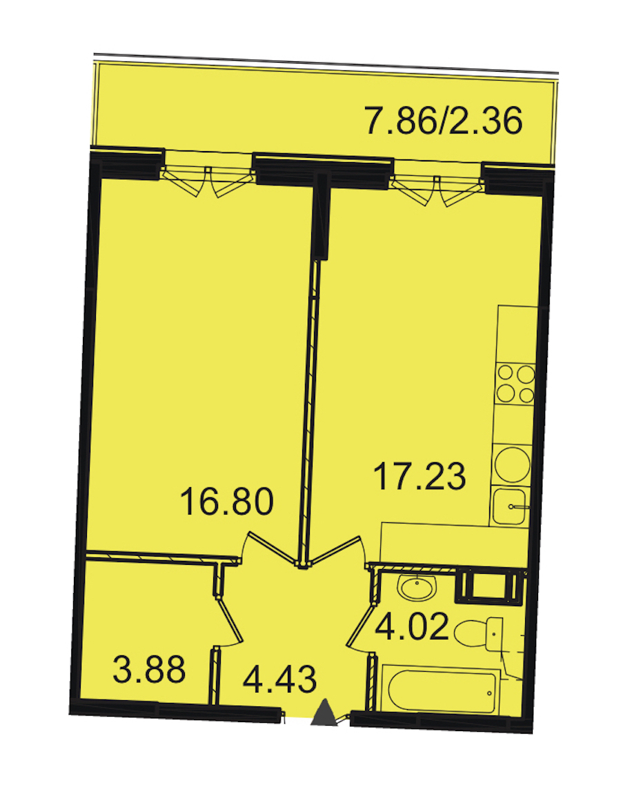 Однокомнатная квартира в Glorax Development: площадь 48.72 м2 , этаж: 8 – купить в Санкт-Петербурге